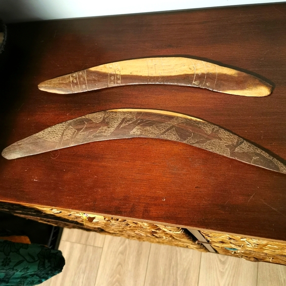 Vintage Hand Carved Australian Boomerangs - Picture 2 of 5